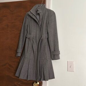 Calvin Klein grey pleated women’s wool coat - Size P0